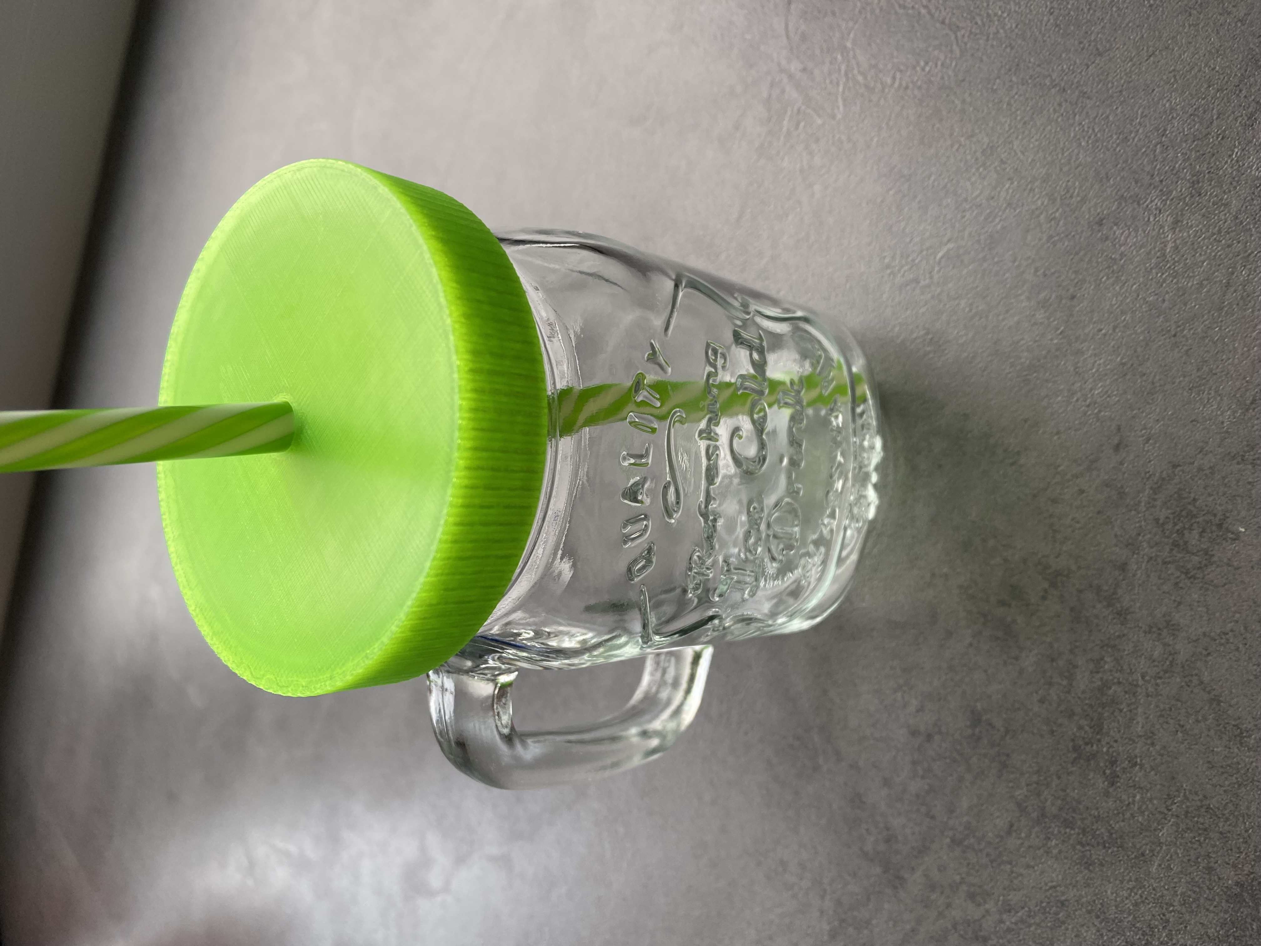 screw cap for drinking glass with straw hole — miniatura 5