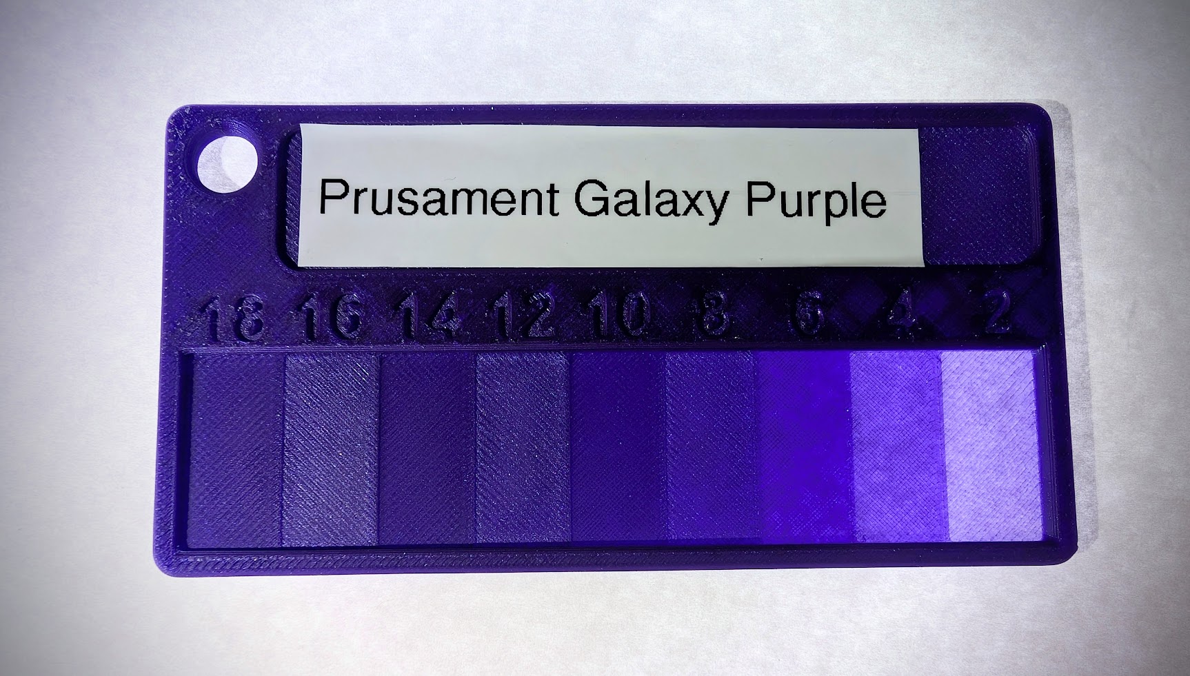 Bigger Filament Transparency Calibration Test Card