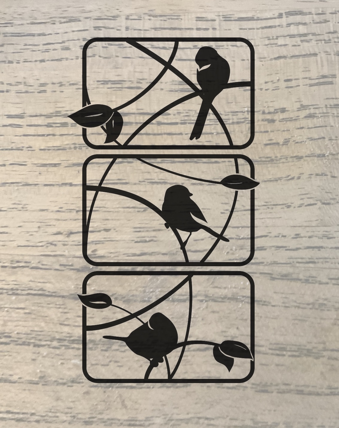 birds triptych
