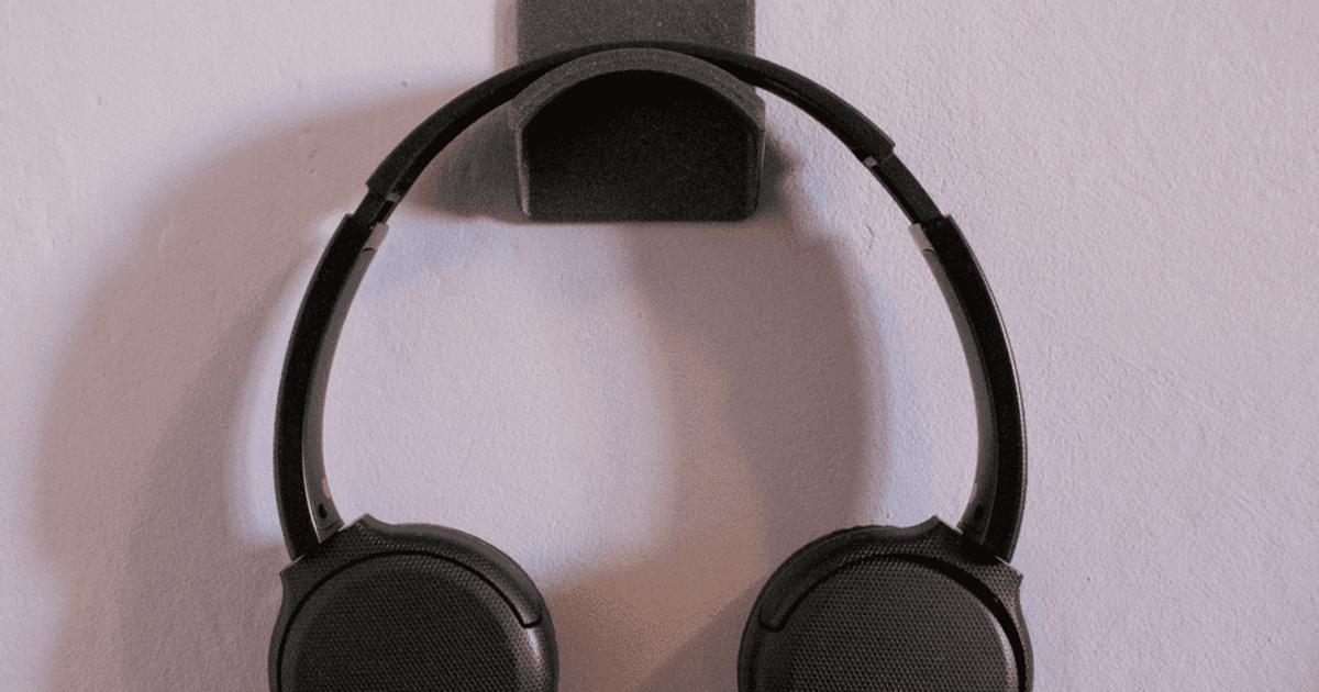 Headphones wall hanger by twothingies | Download free STL model ...