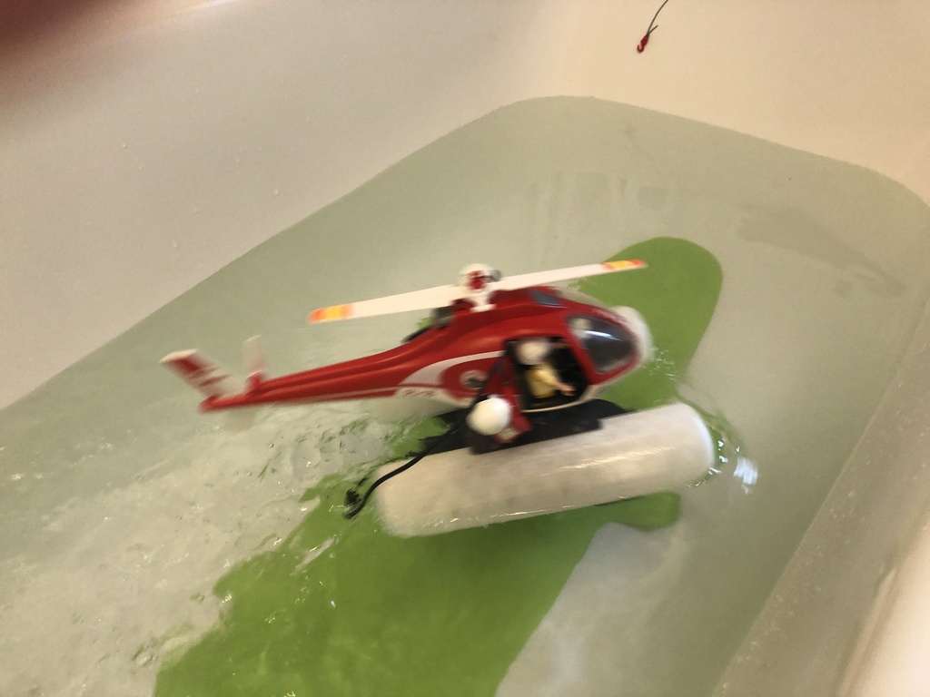 Floats for Playmobil heli + RC ambhibious Playmobil helicopter by