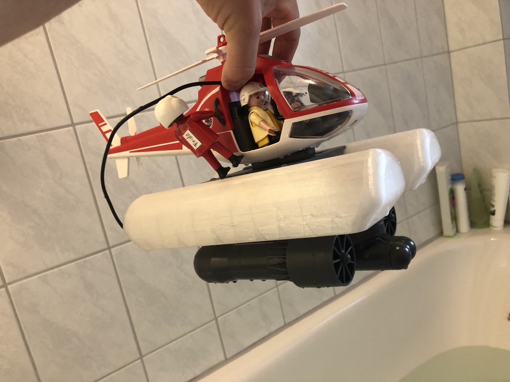 Floats for Playmobil heli + RC ambhibious Playmobil helicopter by