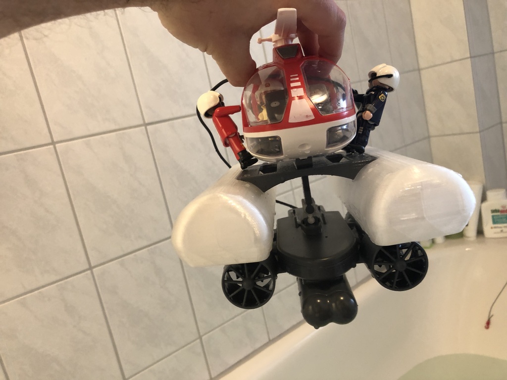 Floats for Playmobil heli + RC ambhibious Playmobil helicopter by