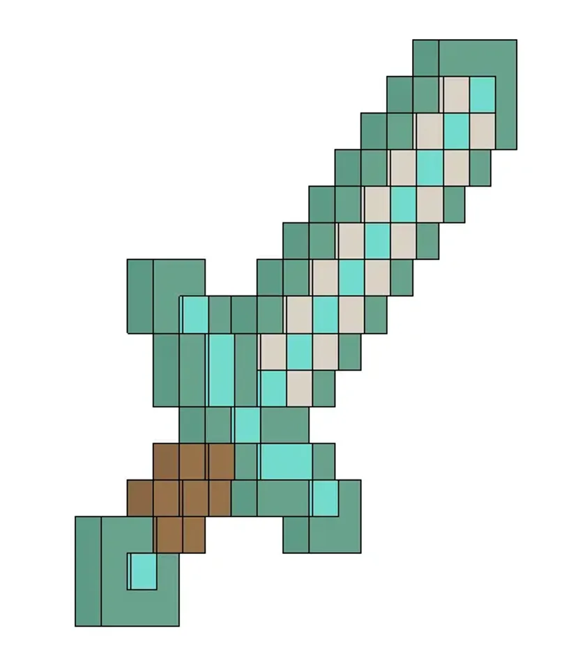 Minecraft Diamond Sword (Instructions)