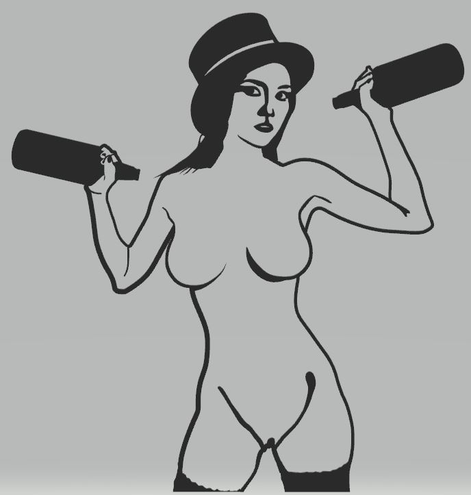 Woman with Drinks