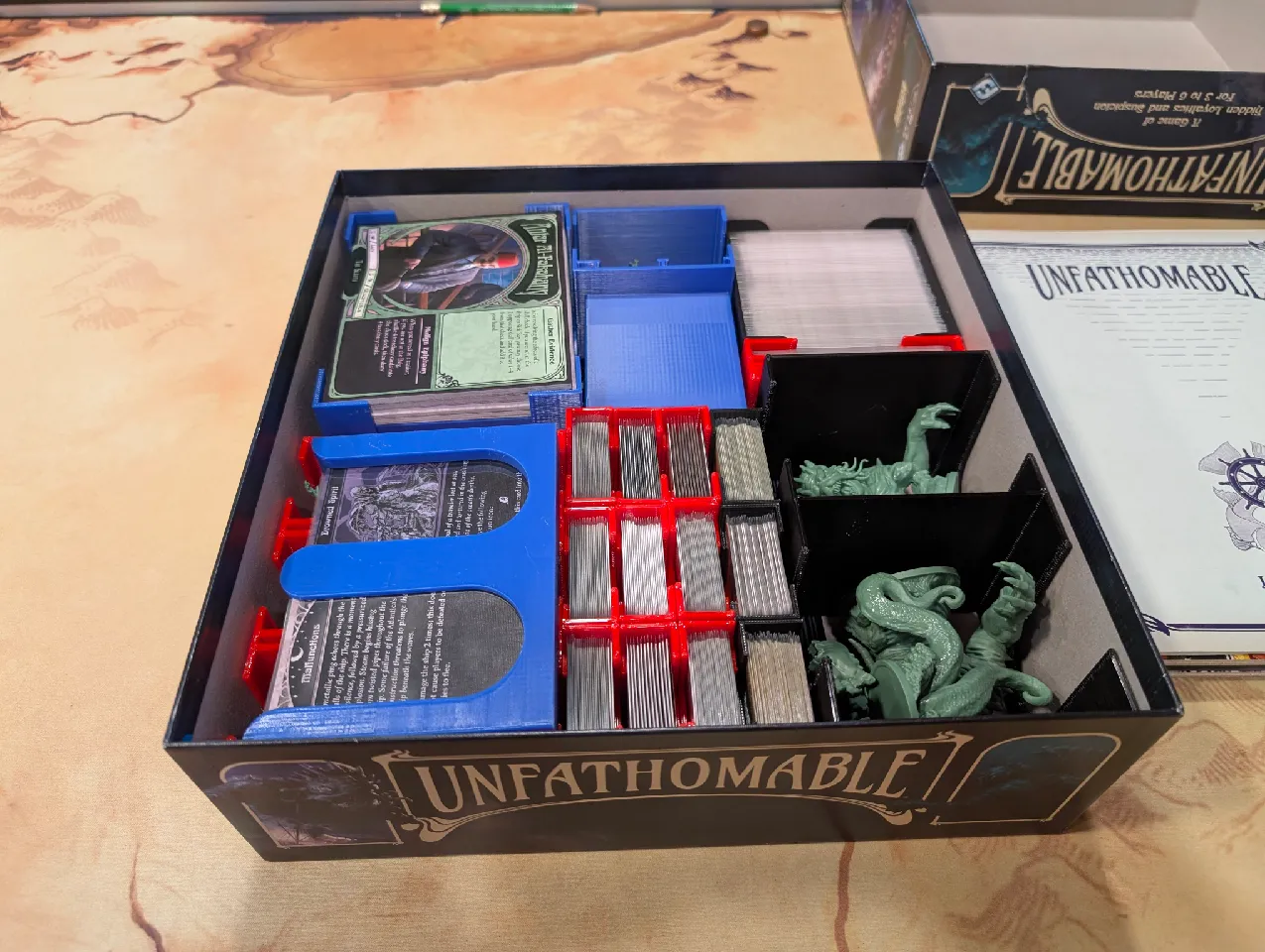 Unfathomable Board Game Box Insert Organizer Sleeved cards w/ expansion  From the Abyss & Passenger meeples - Retail by gameyspirits | Download free  STL model | Printables.com