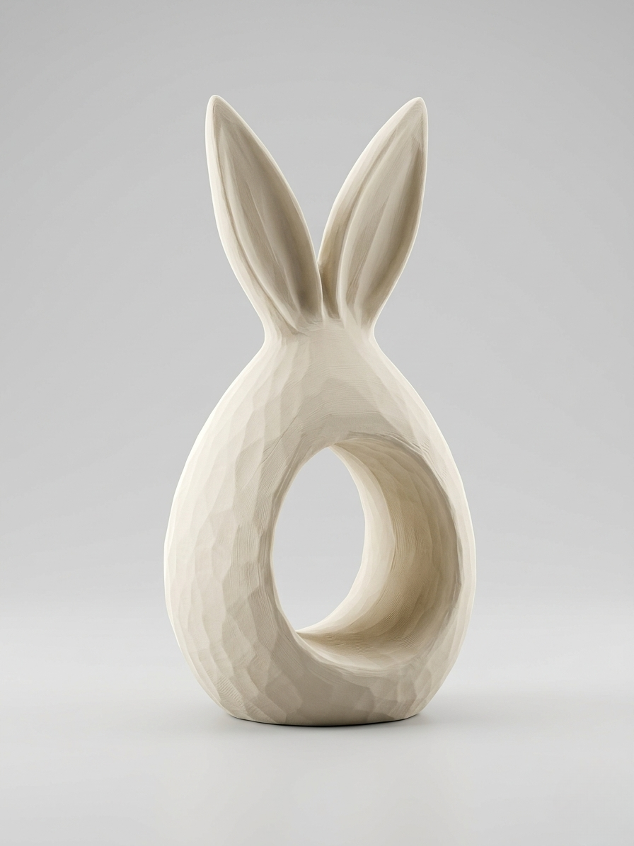Easter Bunny Minimalist Decor – Modern Rabbit Sculpture 3D Print