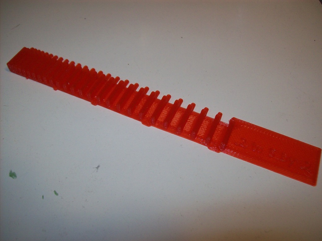 Edge gauge for designing slots .2 to 5 mm by .2mm steps