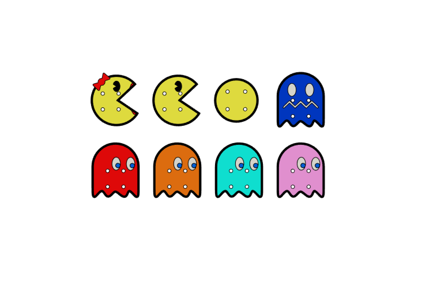 Pac Man Button Set by cornspirit | Download free STL model | Printables.com