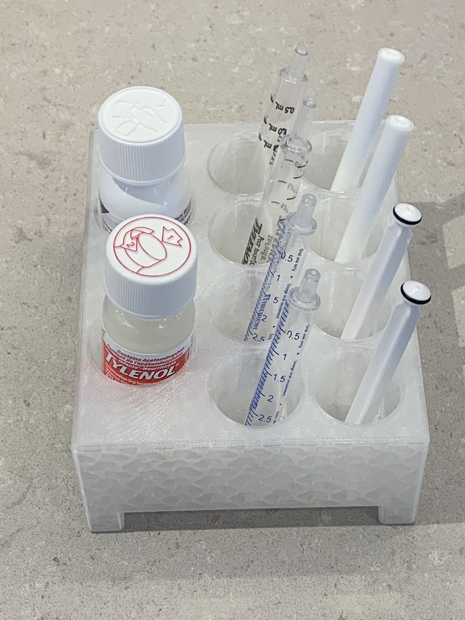 Medicine Bottle assisted opener and Syringe storage by richeyc2000, Download free STL model