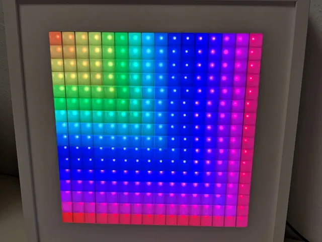LED Matrix (16x16) in picture frame Ikea SANNAHED fully integrated