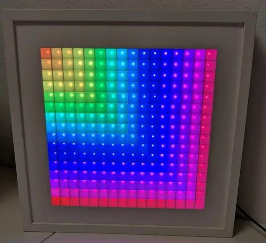 LED Matrix (16x16) in picture frame Ikea SANNAHED fully integrated