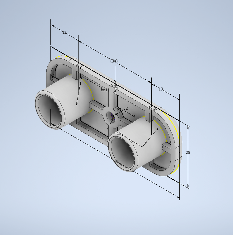 Kabeldoorvoer voor 12mm Gyproc platen, Cable entry for 12mm Gyproc plates.