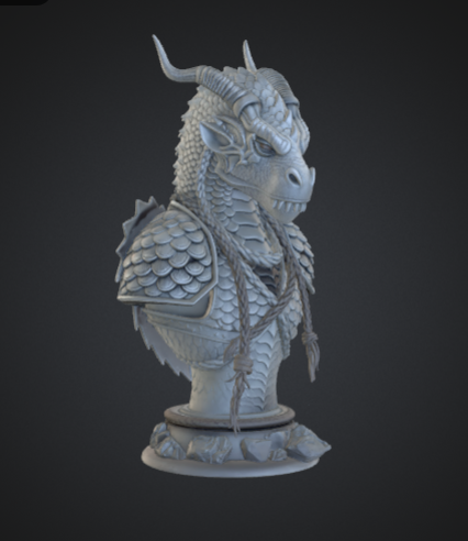 Armored Dragon Warrior Bust – Fantasy Dragon
