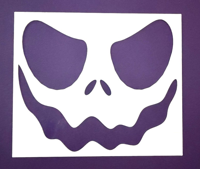 Pumpkin Face #1 Stencil Halloween Template