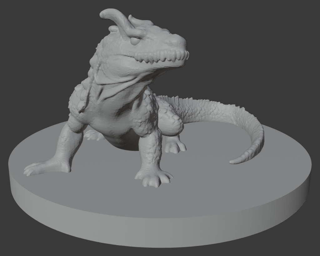 Komodo Dragon, Giant Lizard # 3 - 40mm Baseplate (DND / TTRPG)