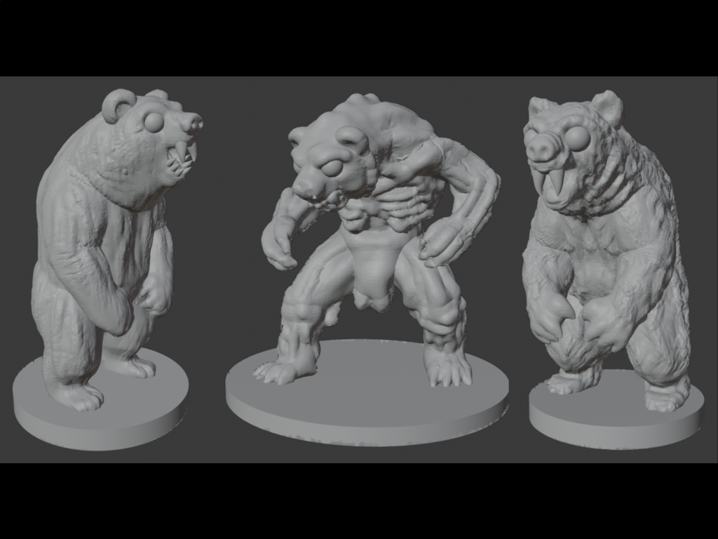 Bears Standing Collection - 25mm/50mm (DND / TTRPG)