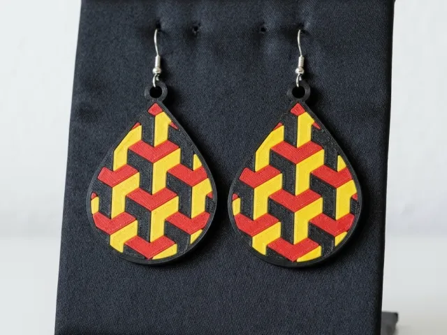 Teardrop Cube Earrings