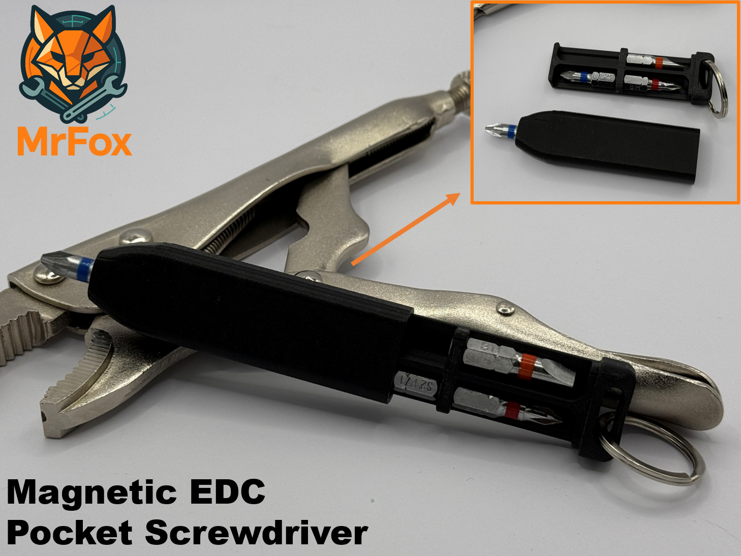 Magnetic EDC Pocket Screwdriver – Keychain Bit Holder