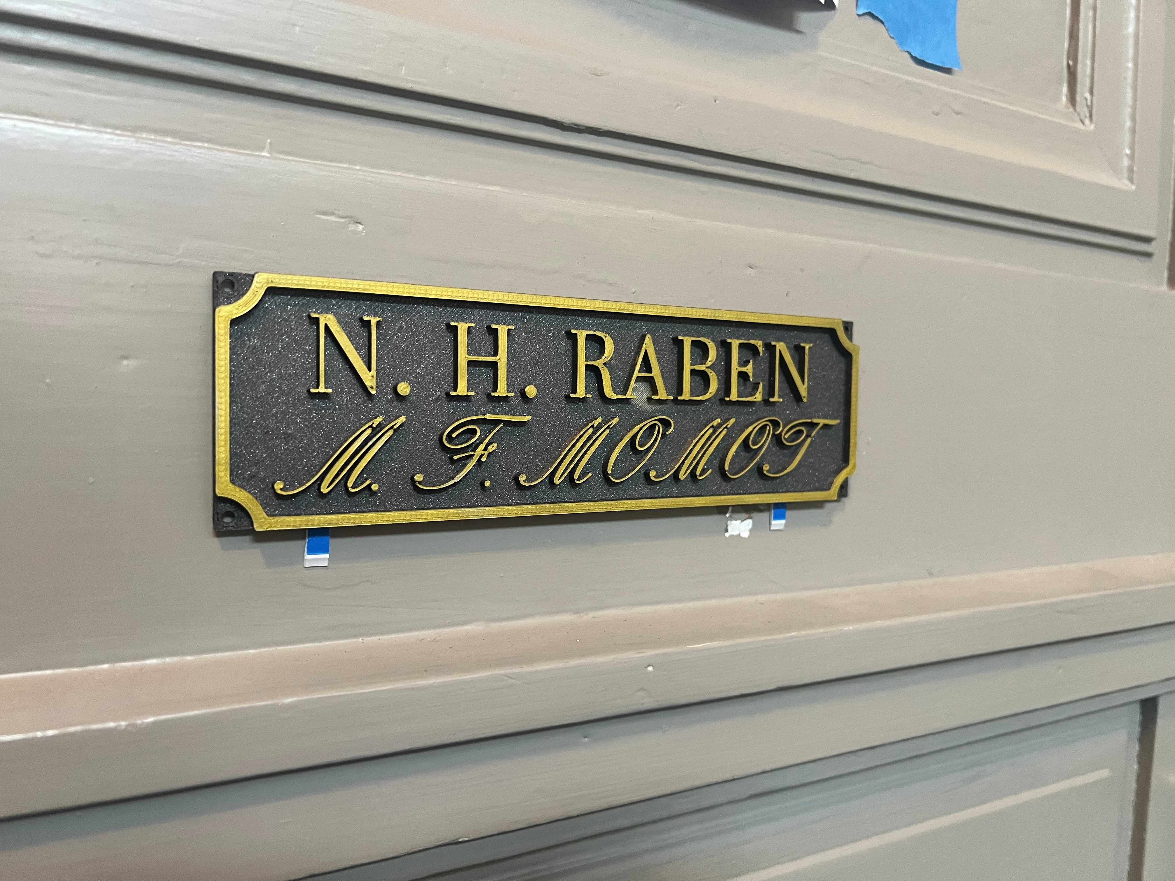 Raised doorplate namesign 3D model