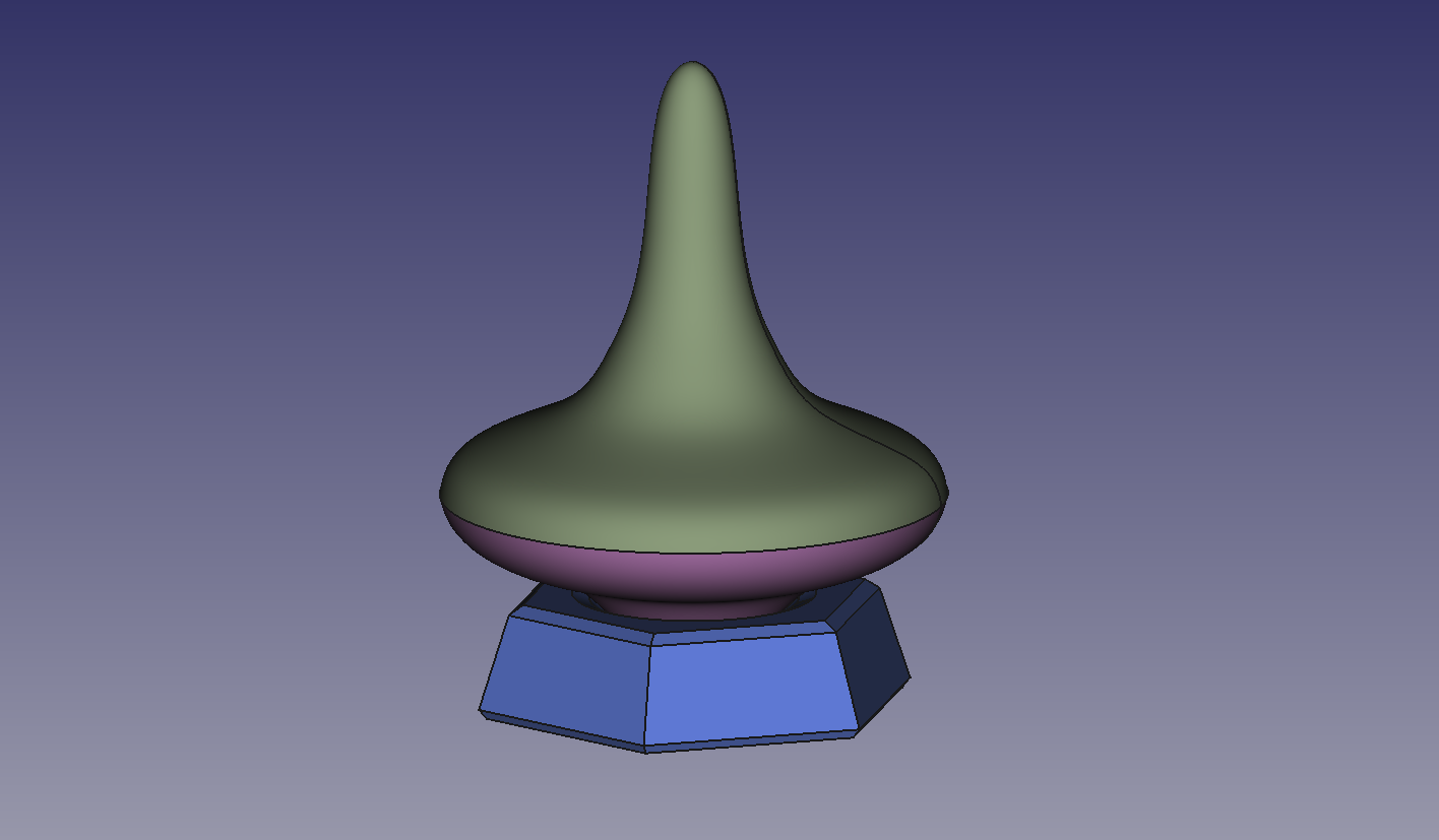 Miniatura 4 do modelo 3D Spinning Top and Stand