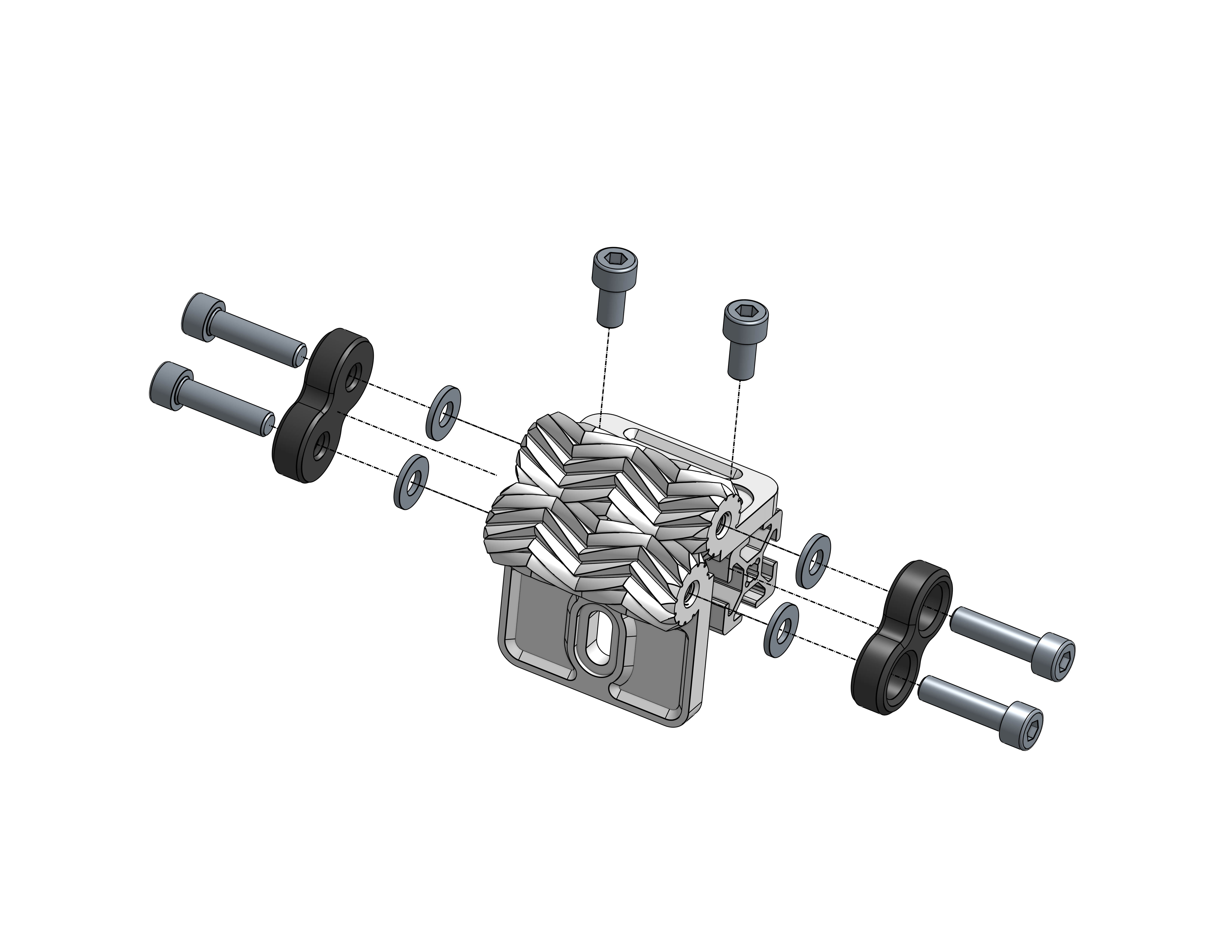 Adjustable Geared Hinge with Screws