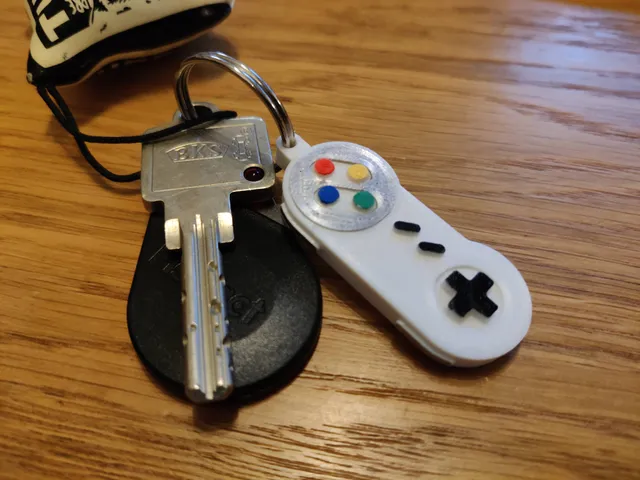 Super Nintendo controller keychain