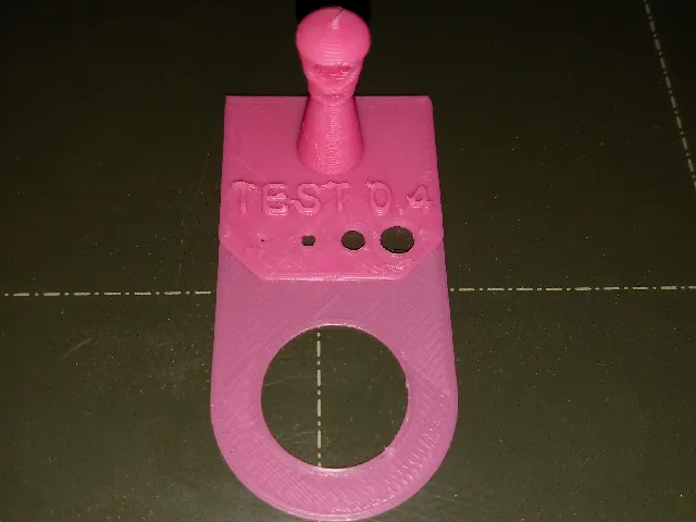 1"x2" Test Print- Bridge , Hole, End seam 0.4 Nozzle
