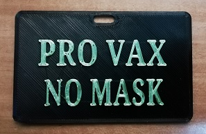 pro vax no mask badge