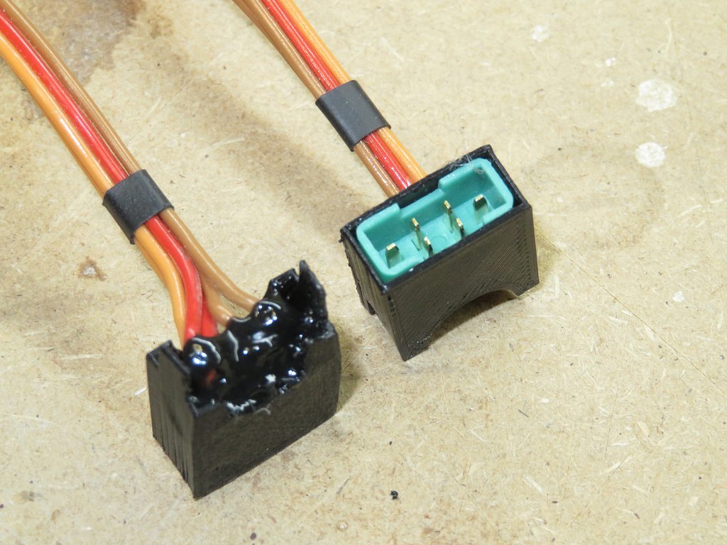 Mpx Connectors Rc MPX male / female connector holder for RC sailplane, glider par 3D-Muc ...