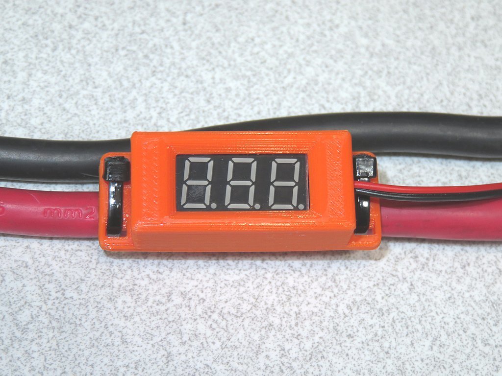 Mini LCD Voltmeter housing for cable mounting