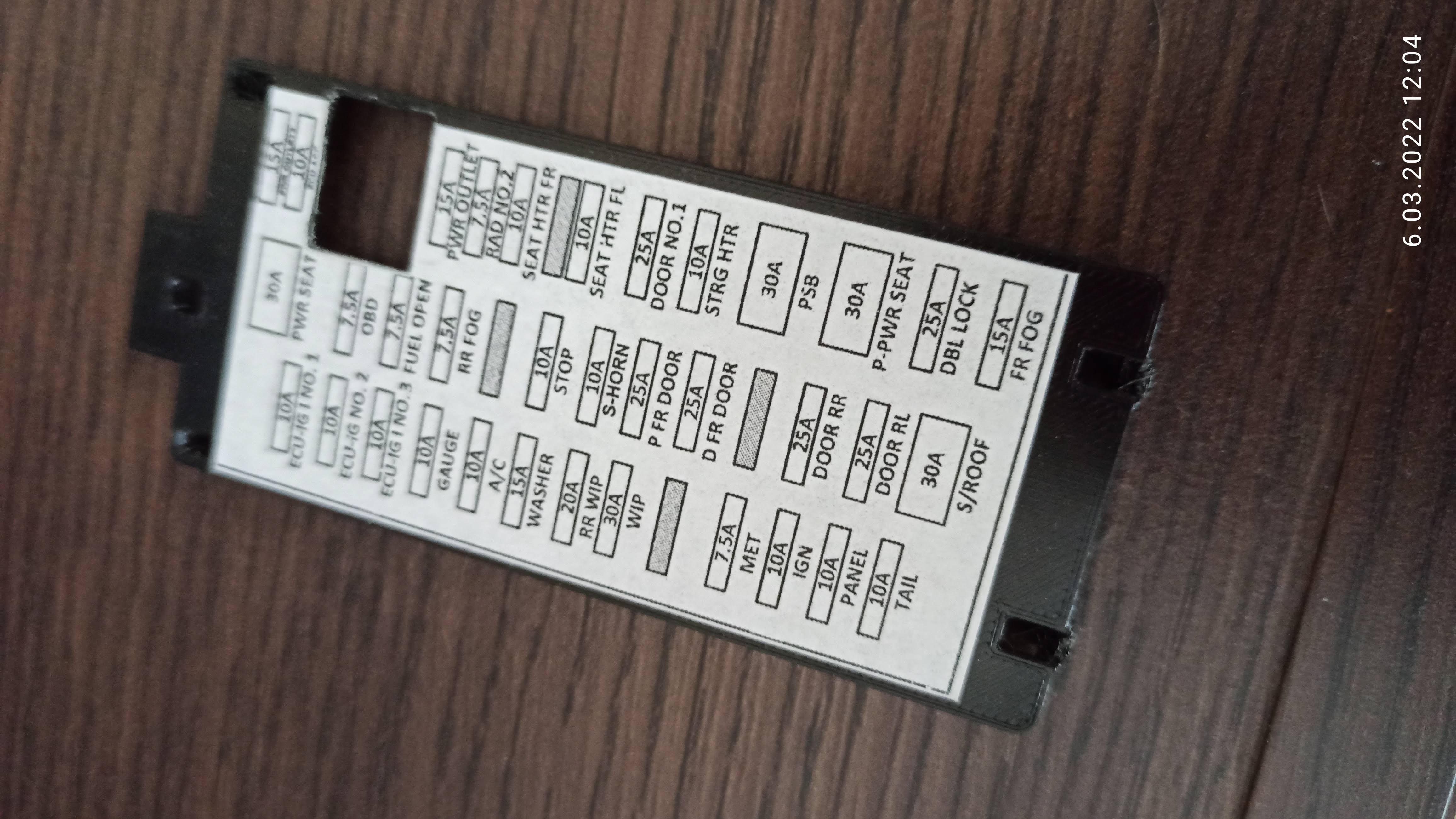 Lexus CT200h fuse box cover