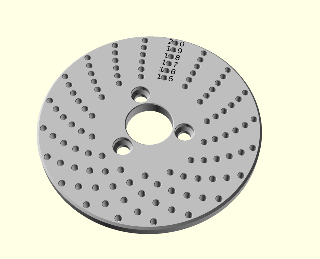 Parametric Indexing Plates for Rotary Table