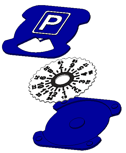 Miniatura 4 do modelo 3D Parking disc/clock mini