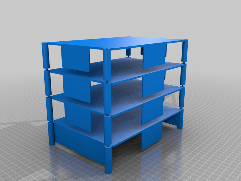 Shelf stackers for nuts & bolts boxes