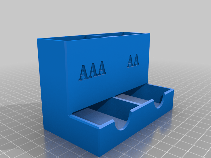 Miniatura 2 do modelo 3D AA-AAA Battery Storage Box