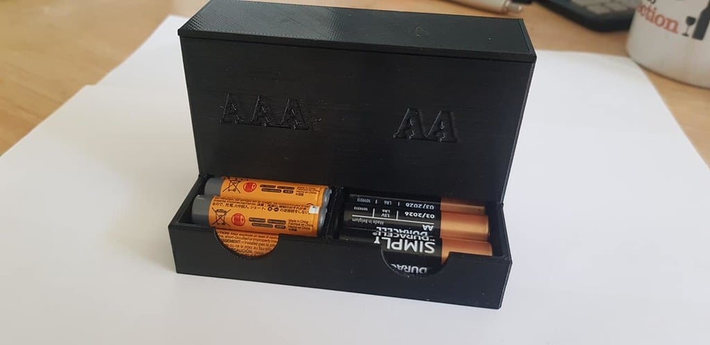 Miniatura 5 do modelo 3D AA-AAA Battery Storage Box