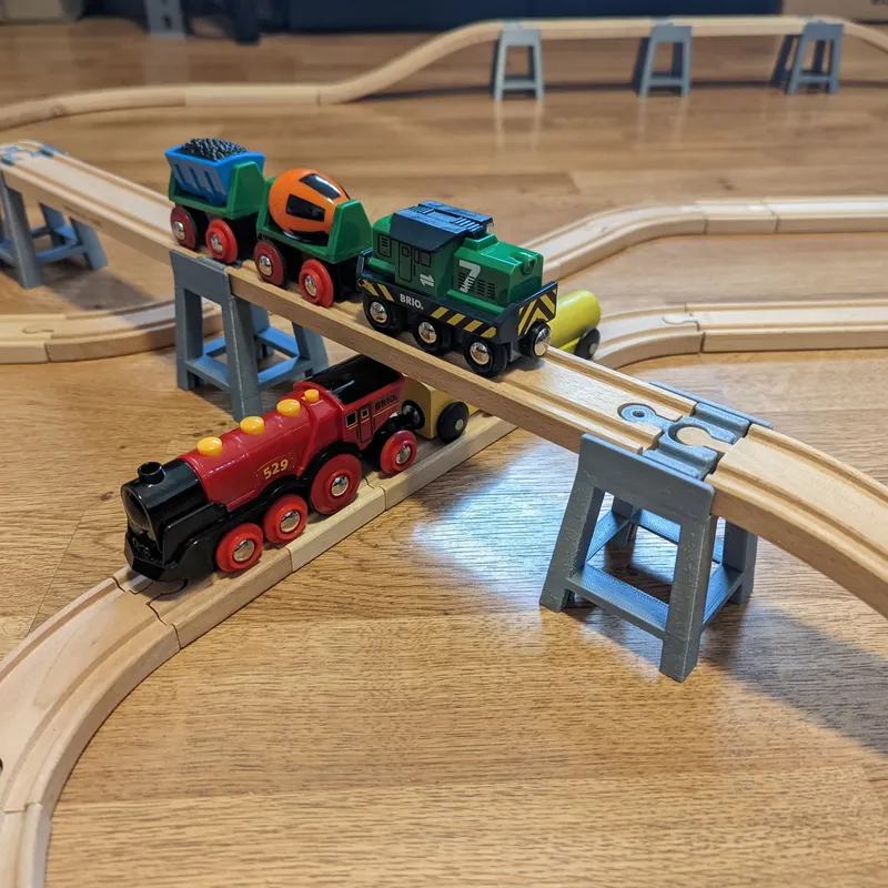 STL file TRAIN STATION for BRIO wooden railway 🚆・3D printer