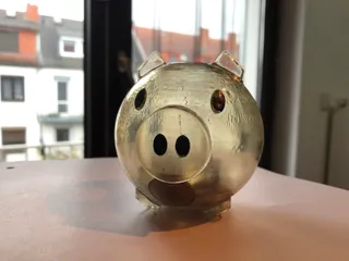 Glass piggy bank with money from series the squid game Netflix 3D model