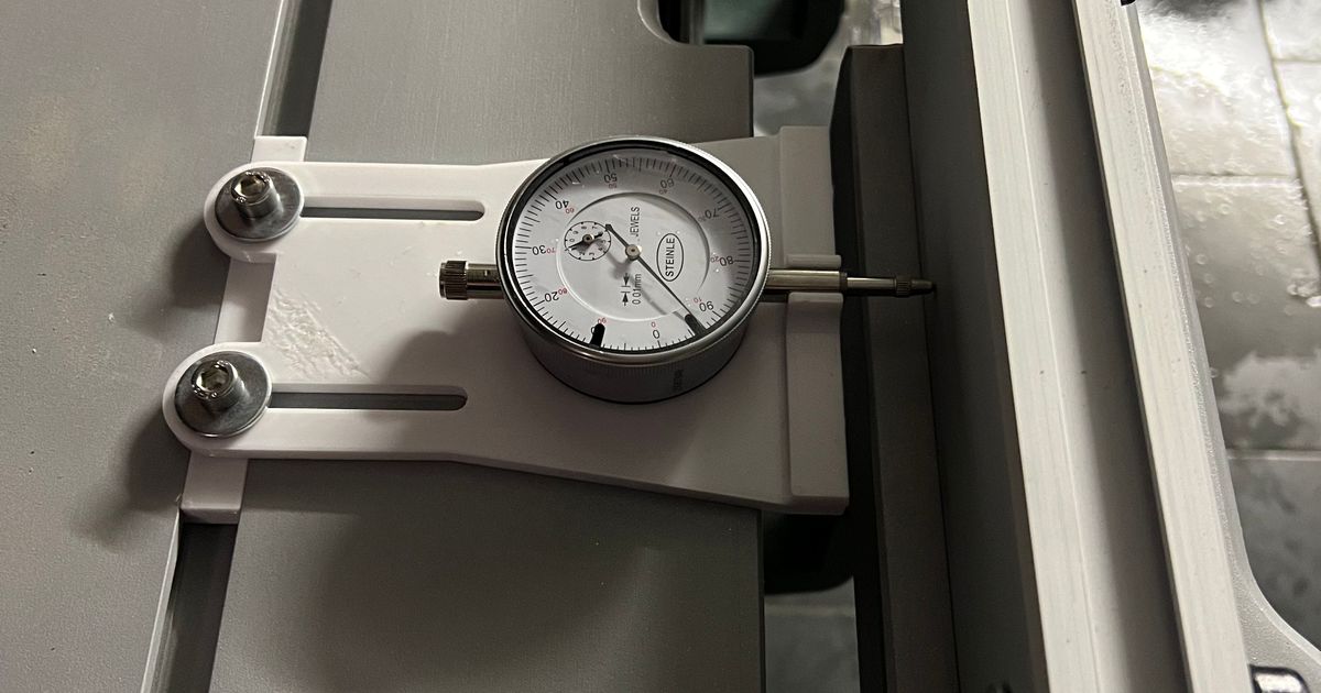 Table saw Blade Alignment Dial gauge holder Fusion360 Model by Nozzle