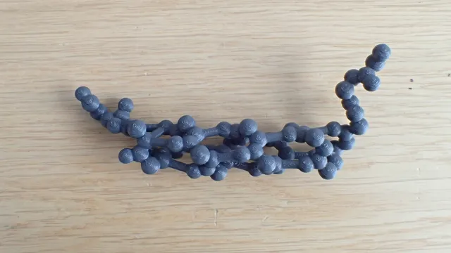 The peptide backbone of an alpha helix from Hemoglobin as balls and sticks