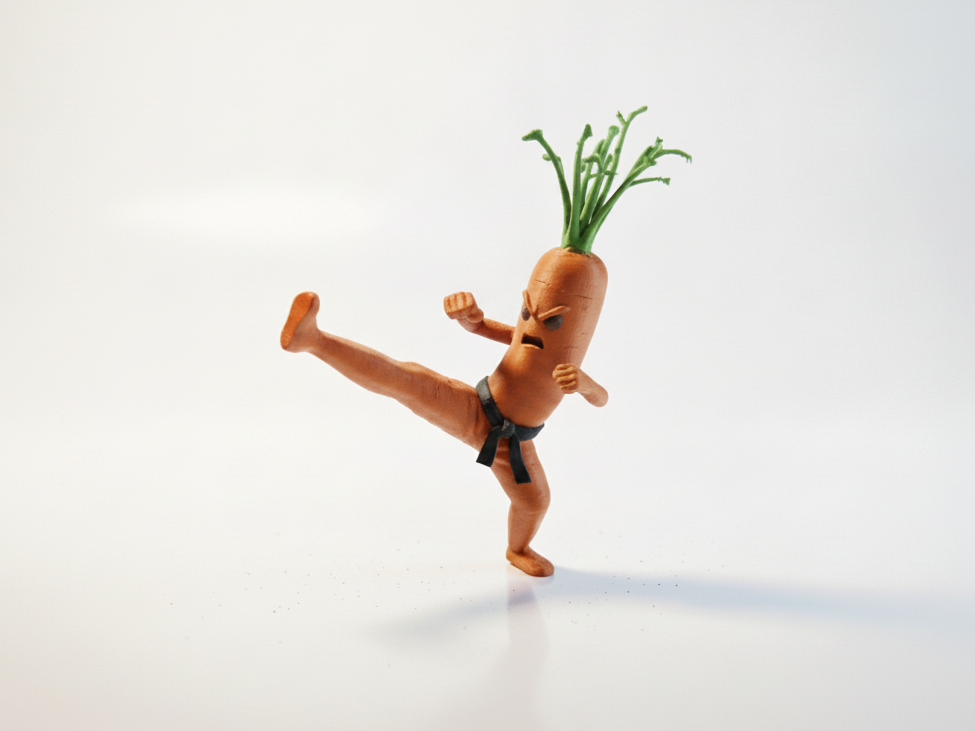 Karate Carrot Figurine Martial Arts 3D Printable