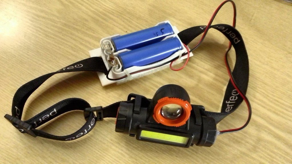 2x 18650 holder for headlamp strap