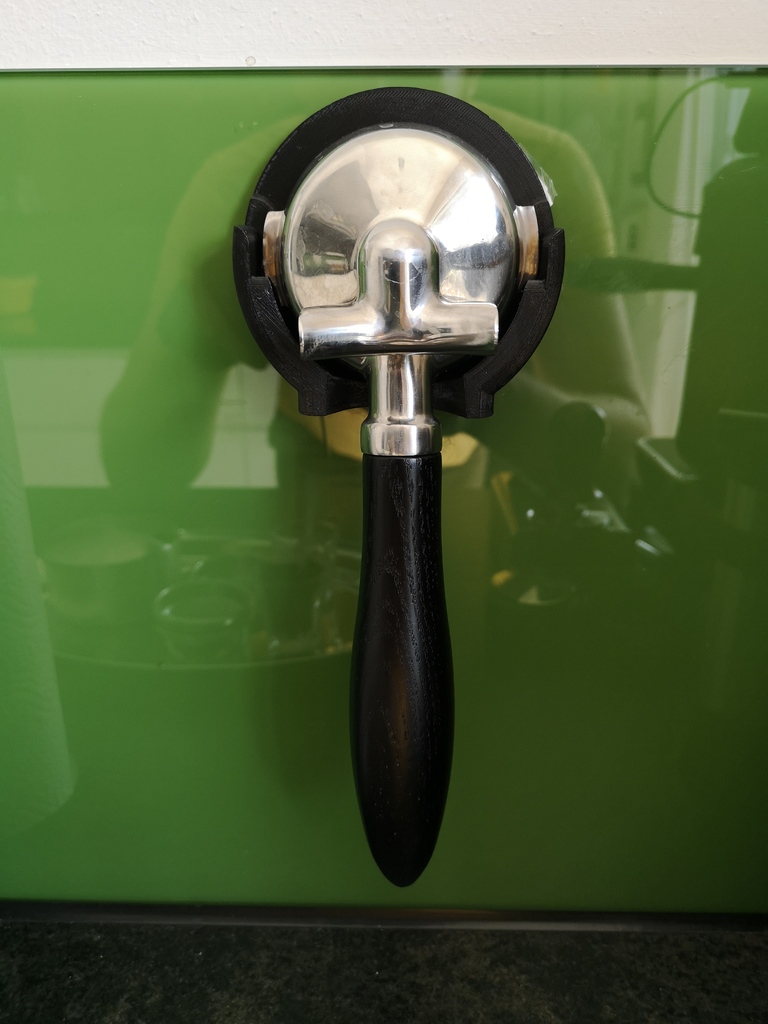 Portafilter wall holder without holes (to glue on)