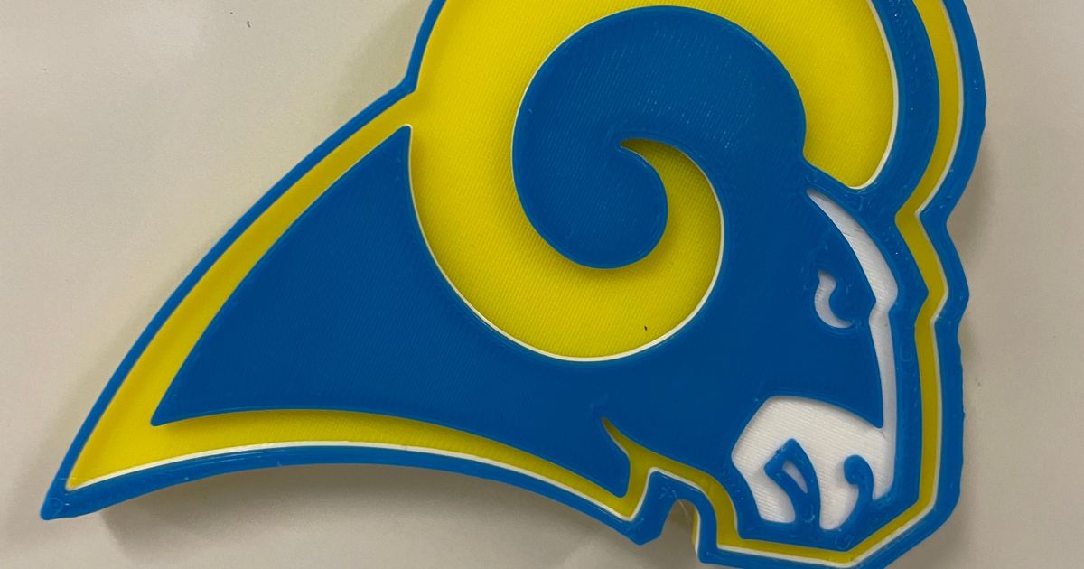 STL file LA Rams Logo Helmet with Wordmark Plaque - Wall Hangable with  Keyhole・3D printable design to download・Cults