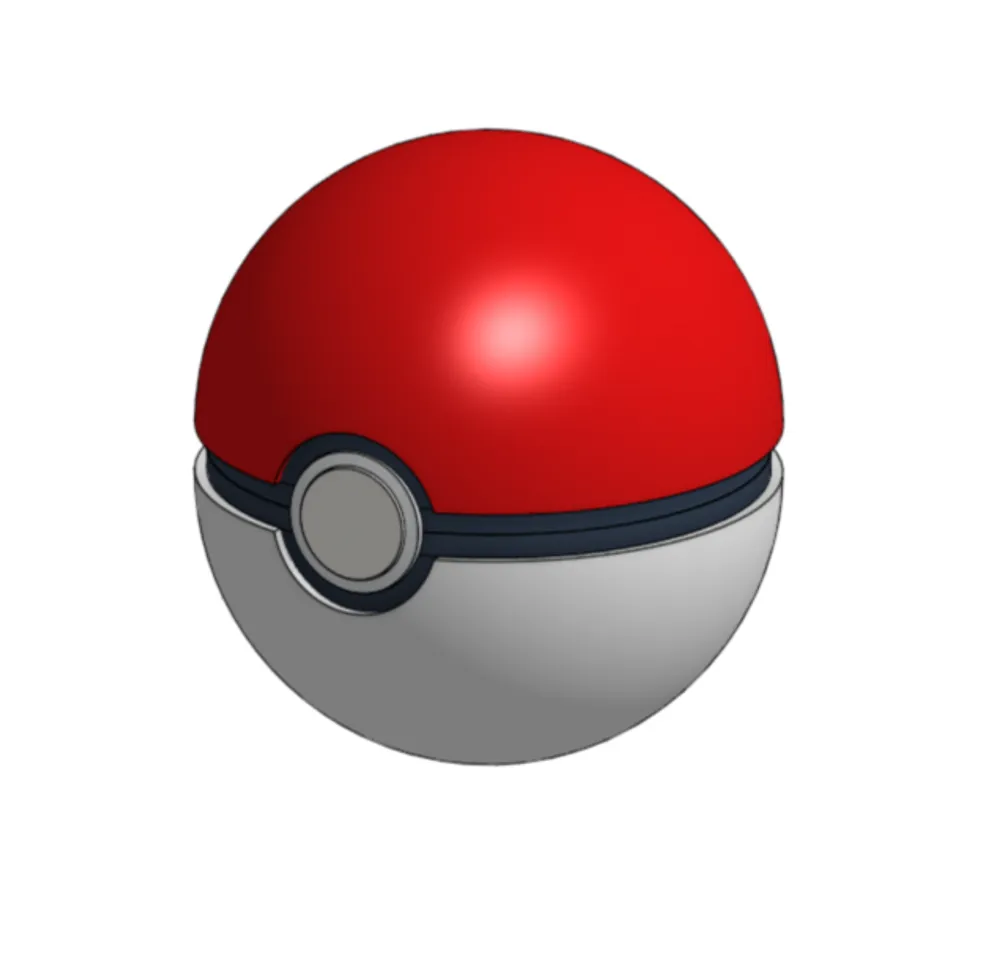 Pokeball Open, 3D CAD Model Library