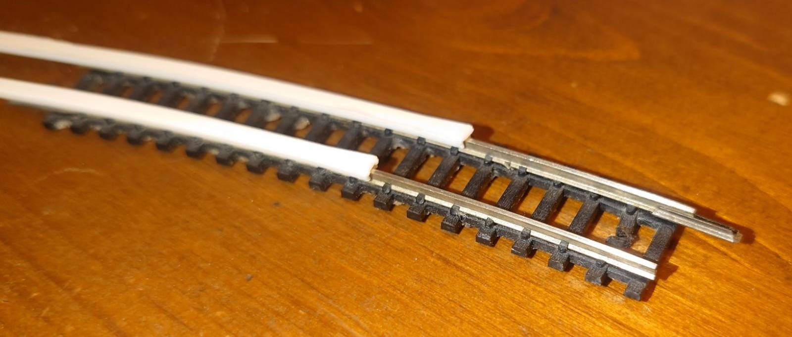 Paint-brush mask for N gauge track