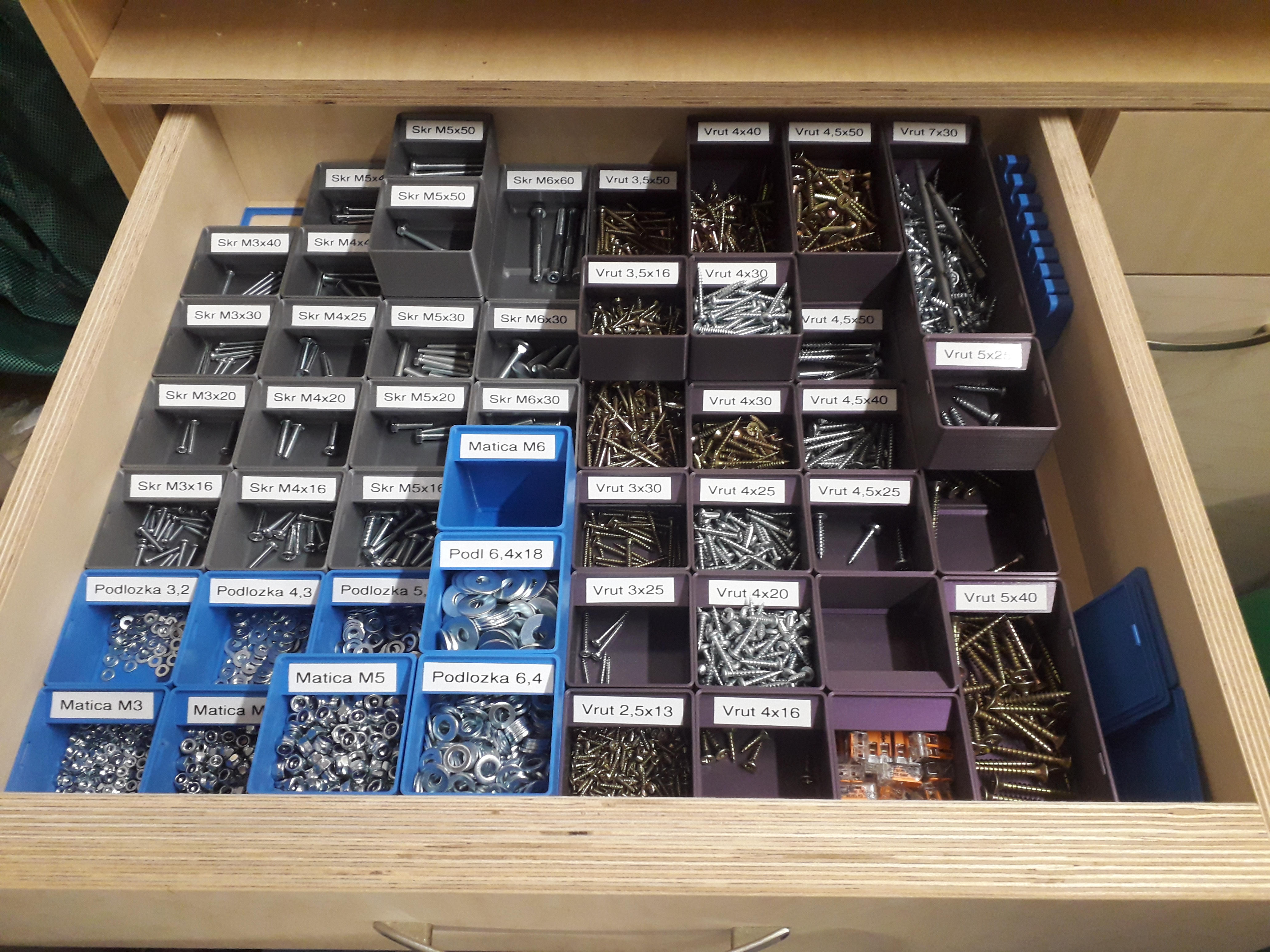 Boxes for small parts with cover