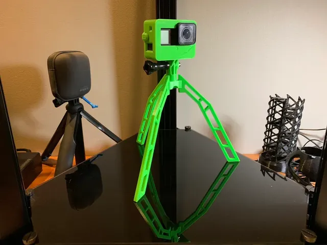 Fully Printable Tripod for Gopro etc (no hardware required)