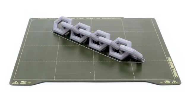 Print-in-place chain test piece